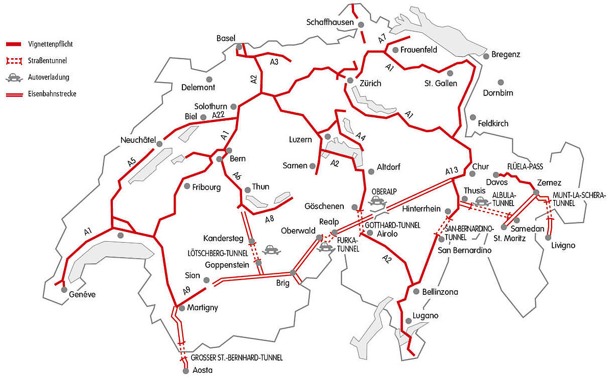 Aktuelle Mautgebühren in der Schweiz - ACE